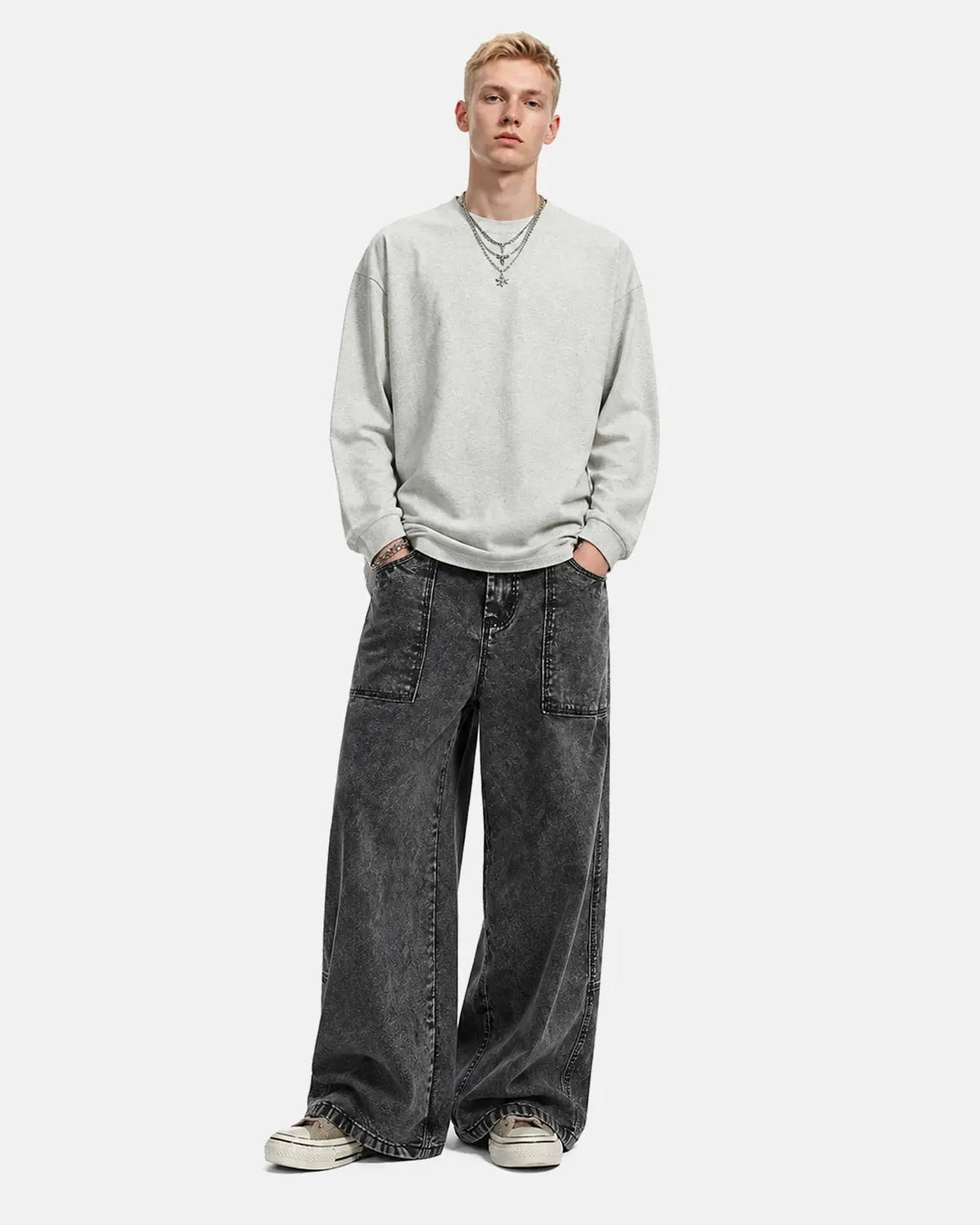 Deconstructed Distressed Barrel Jeans | Inflation Streetwear