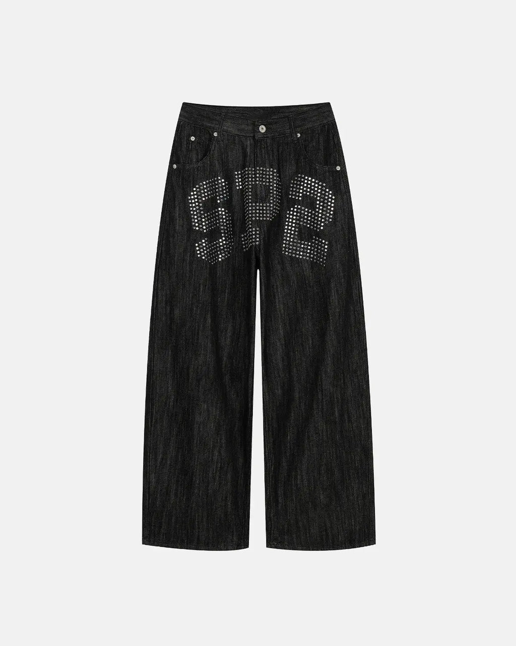 Rhinestone Number Wide Leg Jeans | Inflation Streetwear