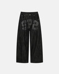 Rhinestone Number Wide Leg Jeans | Inflation Streetwear