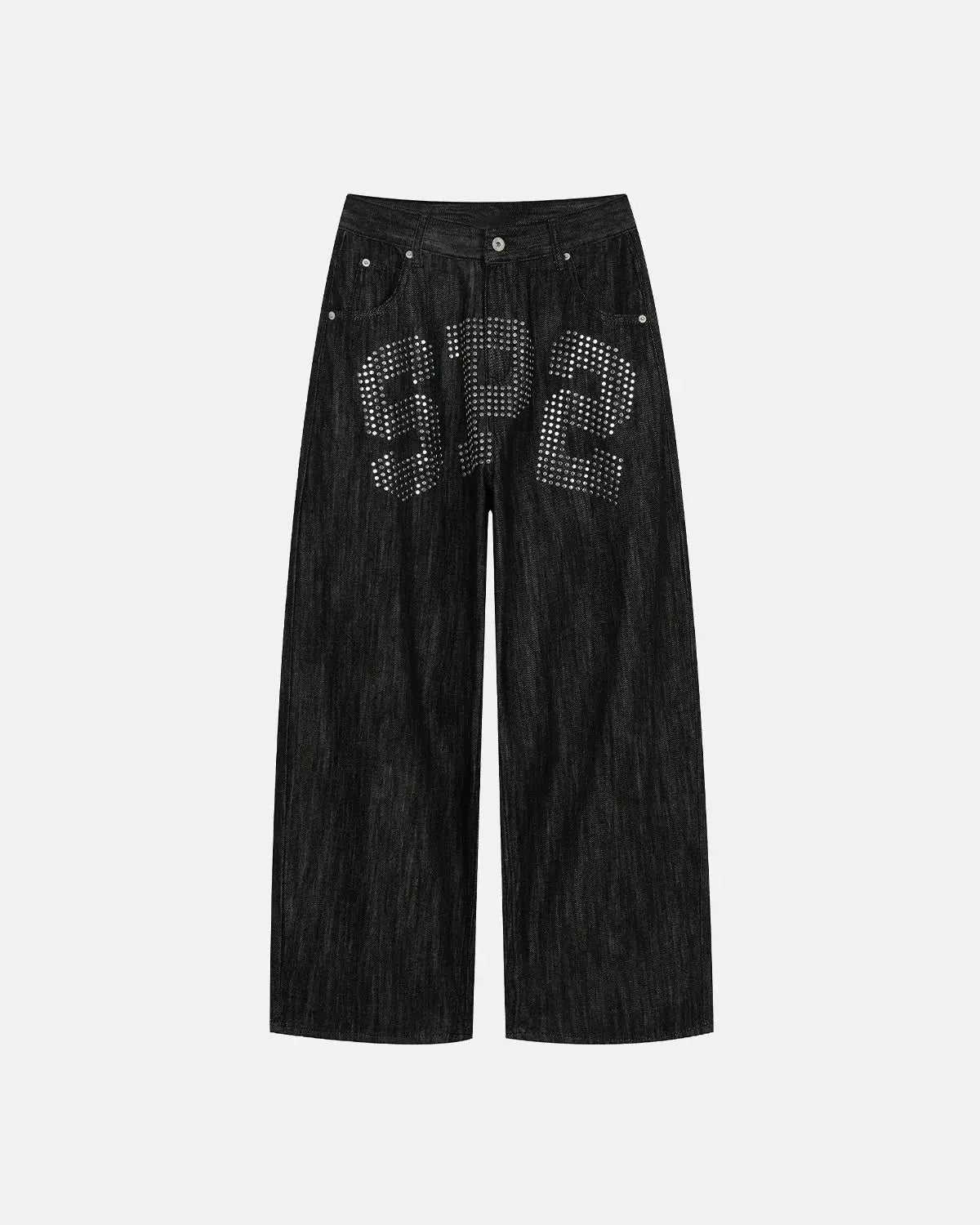 Rhinestone Number Wide Leg Jeans | Inflation Streetwear