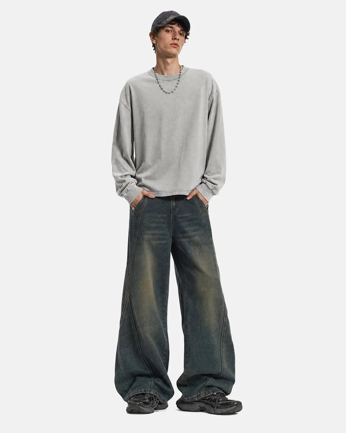 Deconstructed Straight-Leg Jeans | Inflation Streetwear