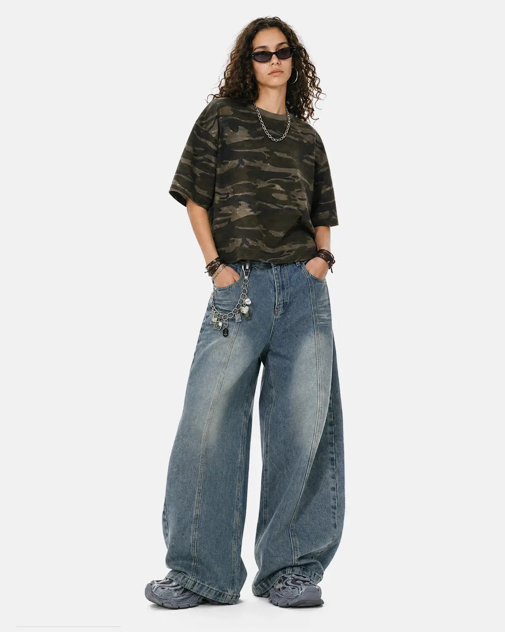 Deconstructed Washed Barrel Jeans | Inflation Streetwear