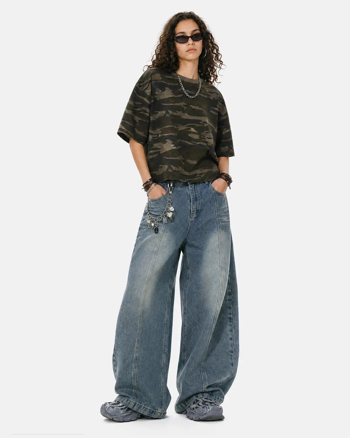 Deconstructed Washed Barrel Jeans | Inflation Streetwear