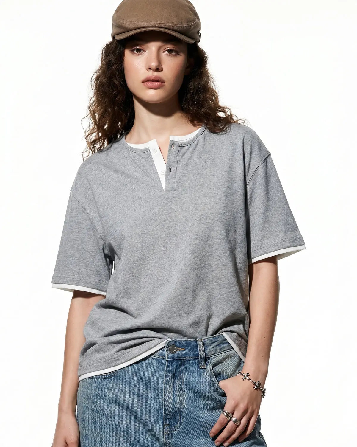Old Money Layered Henley T-Shirt | Inflation Streetwear
