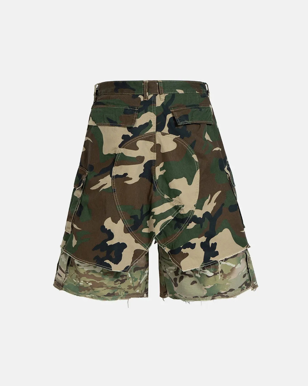 Camo Layered Longline Jorts | Inflation Streetwear