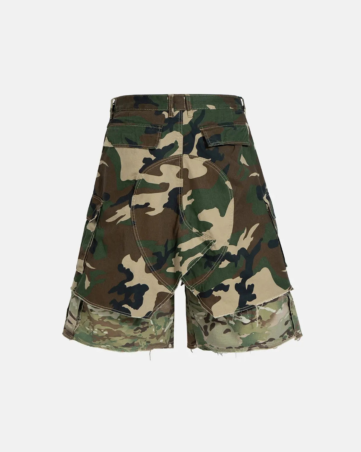 Camo Layered Longline Jorts | Inflation Streetwear