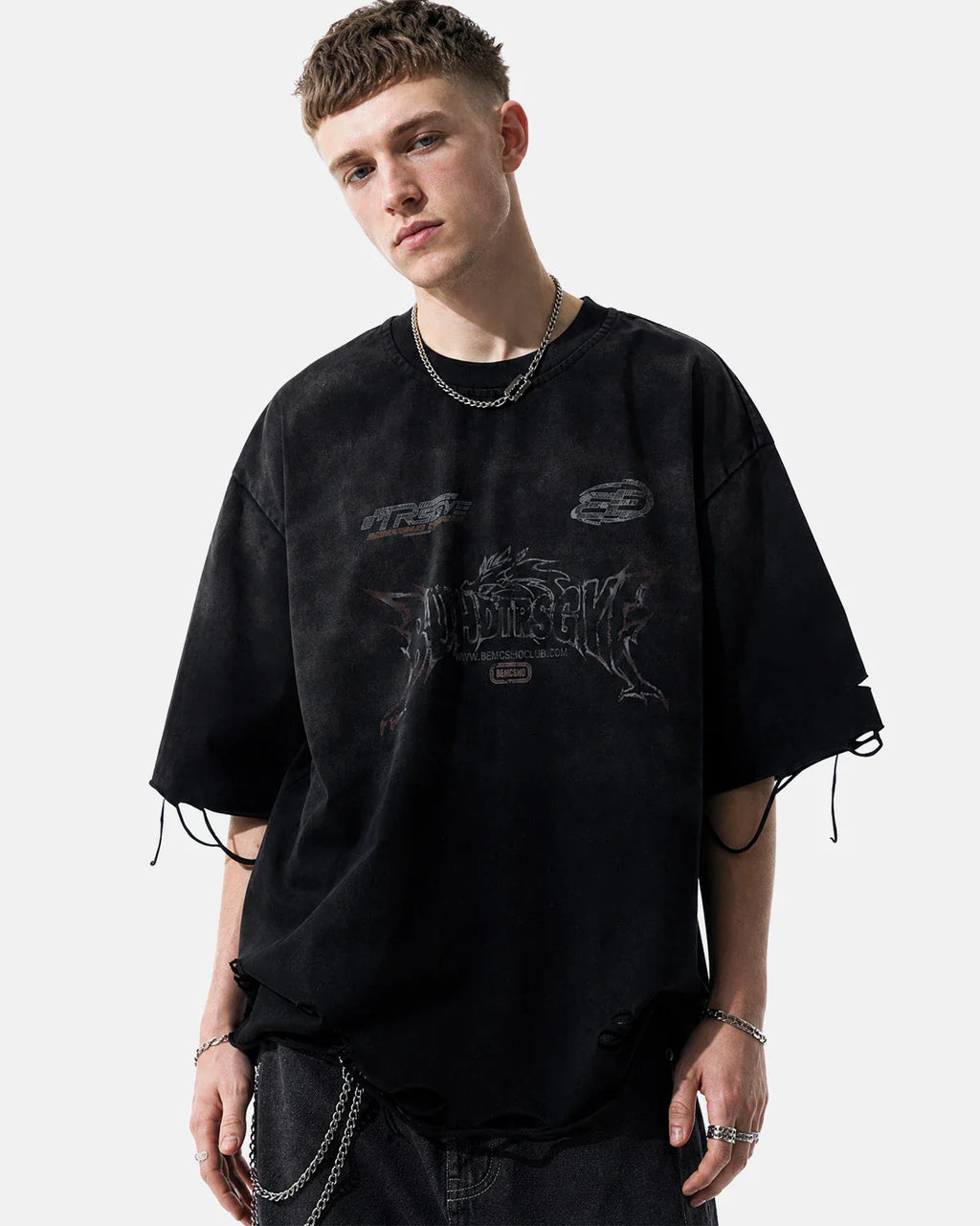 Monkey Washed Distressed T-Shirt | Inflation Streetwear