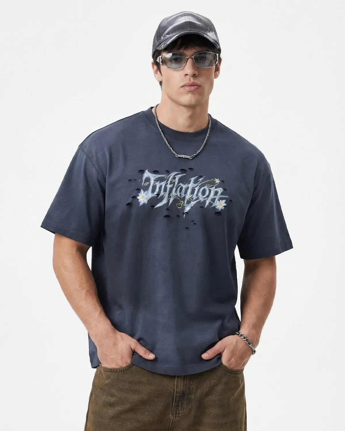 Monkey Washed Ripped Graphic Tees | Inflation Streetwear