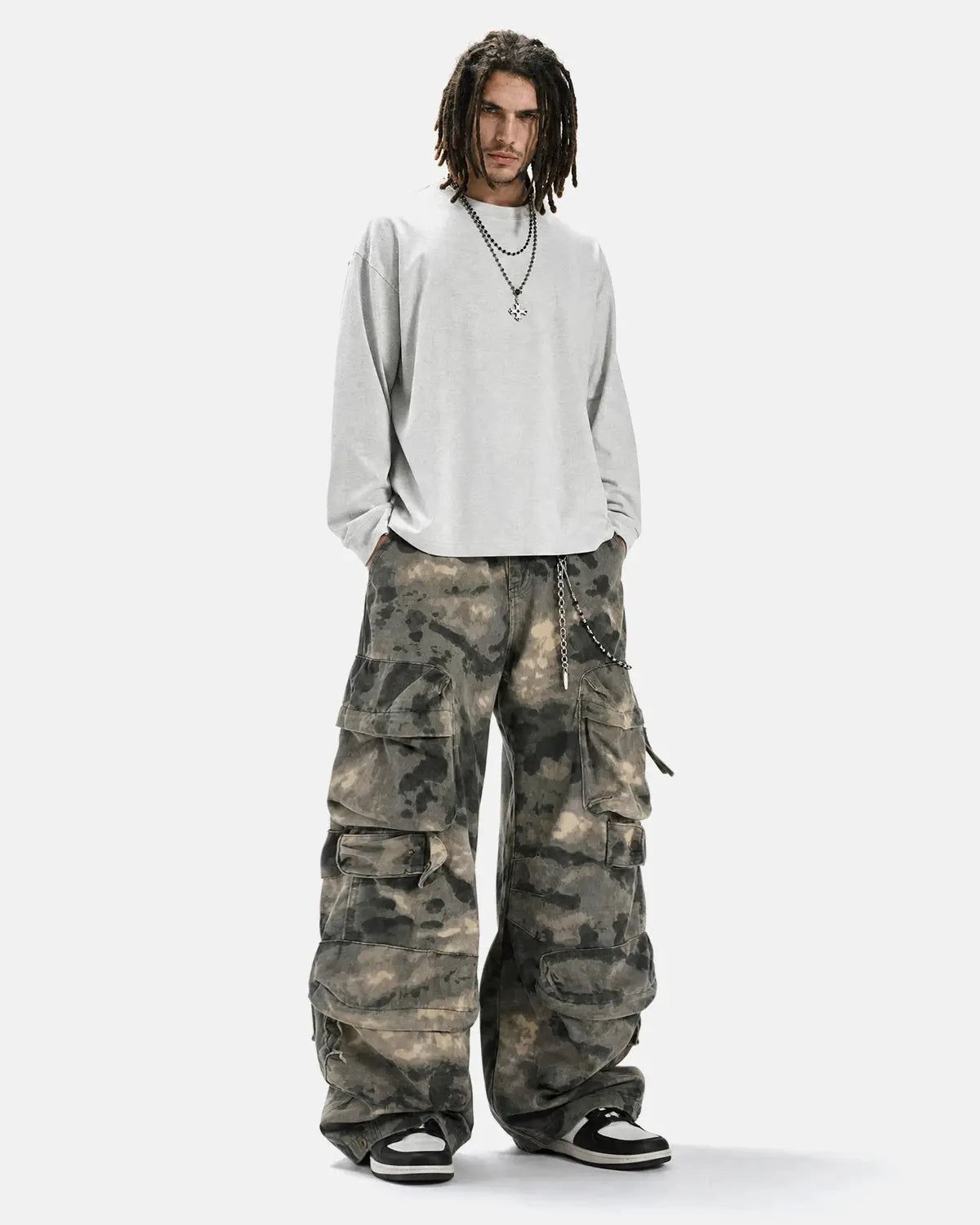 Camo Multi-Pocket Baggy Cargo Pants | Inflation Streetwear