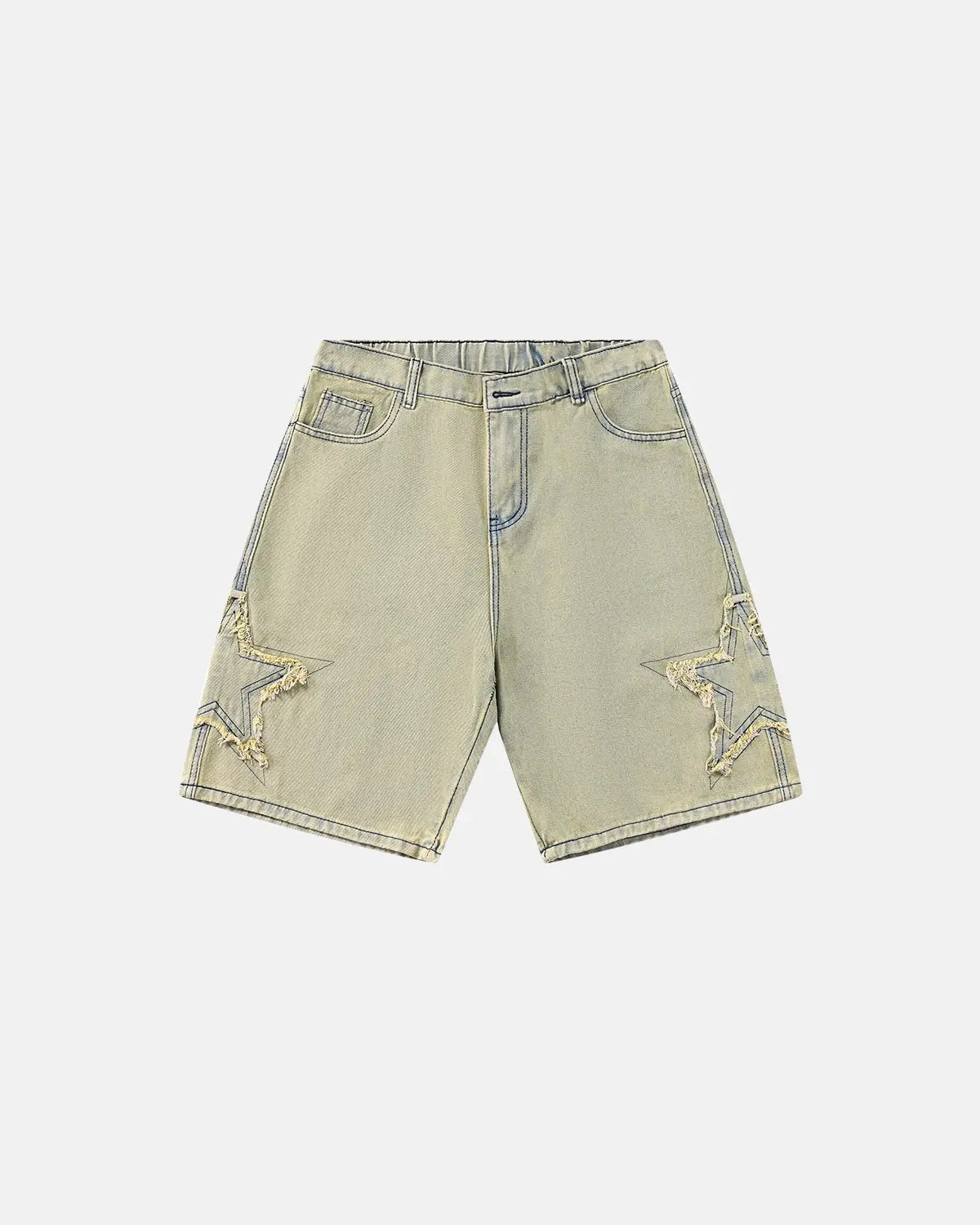 Star Patch Distressed Baggy Jorts | Inflation Streetwear