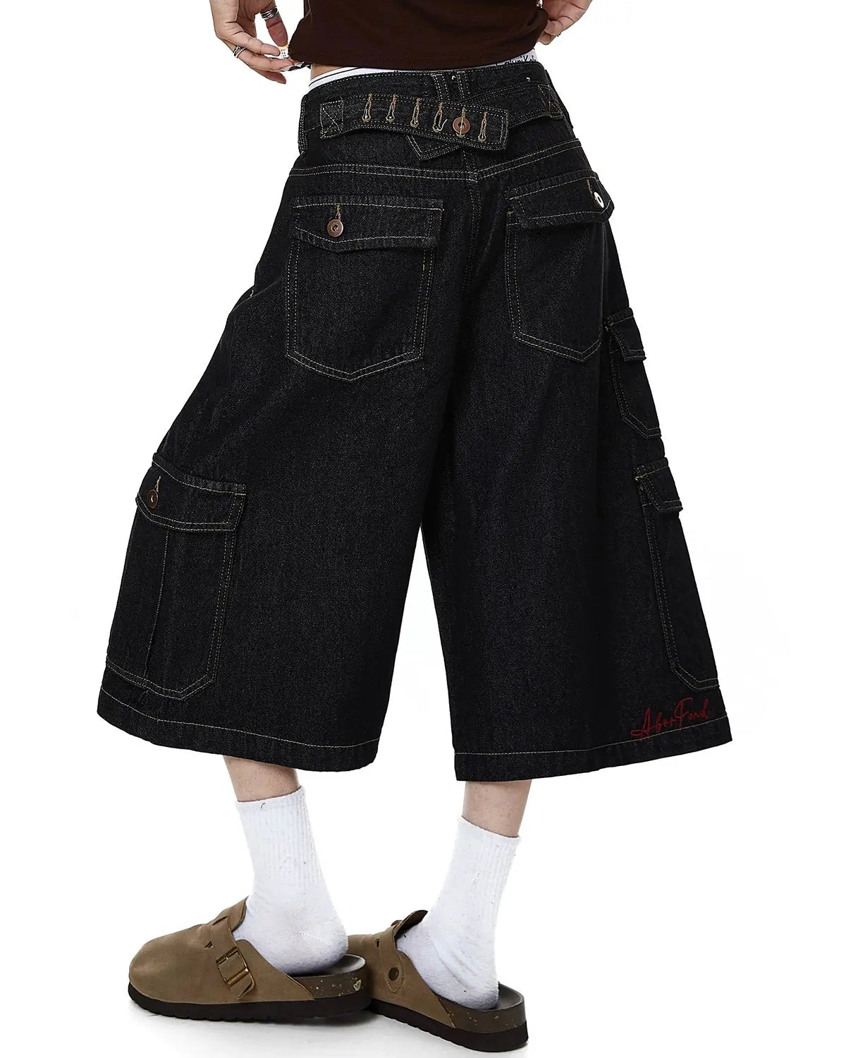 Raw Denim Longline Cargo Jorts | Inflation Streetwear