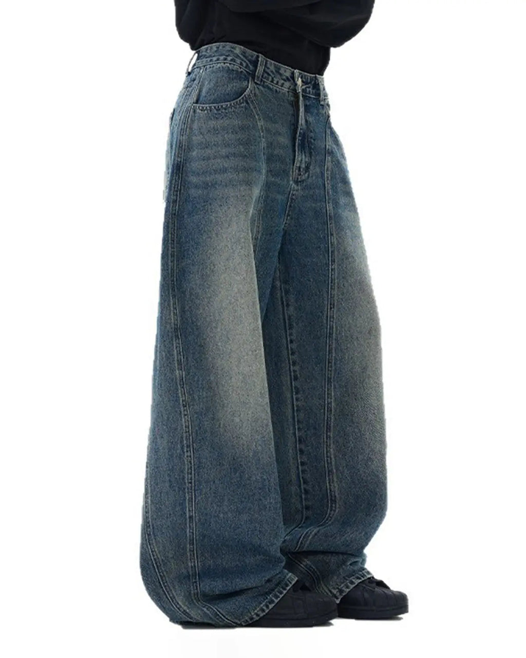 Deconstructed Washed Barrel Jeans | Inflation Streetwear