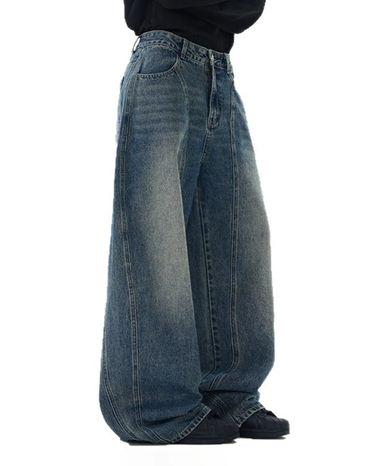 Deconstructed Washed Barrel Jeans | Inflation Streetwear