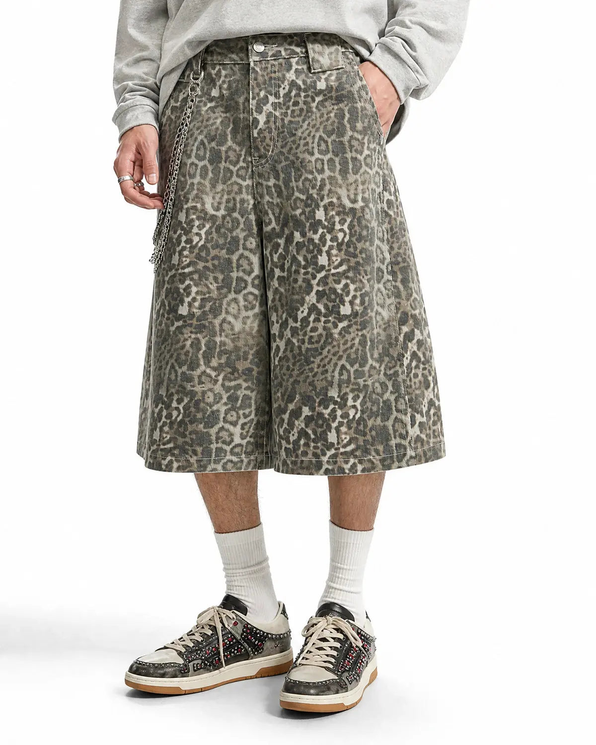 Leopard Print Baggy Shorts | Inflation Streetwear