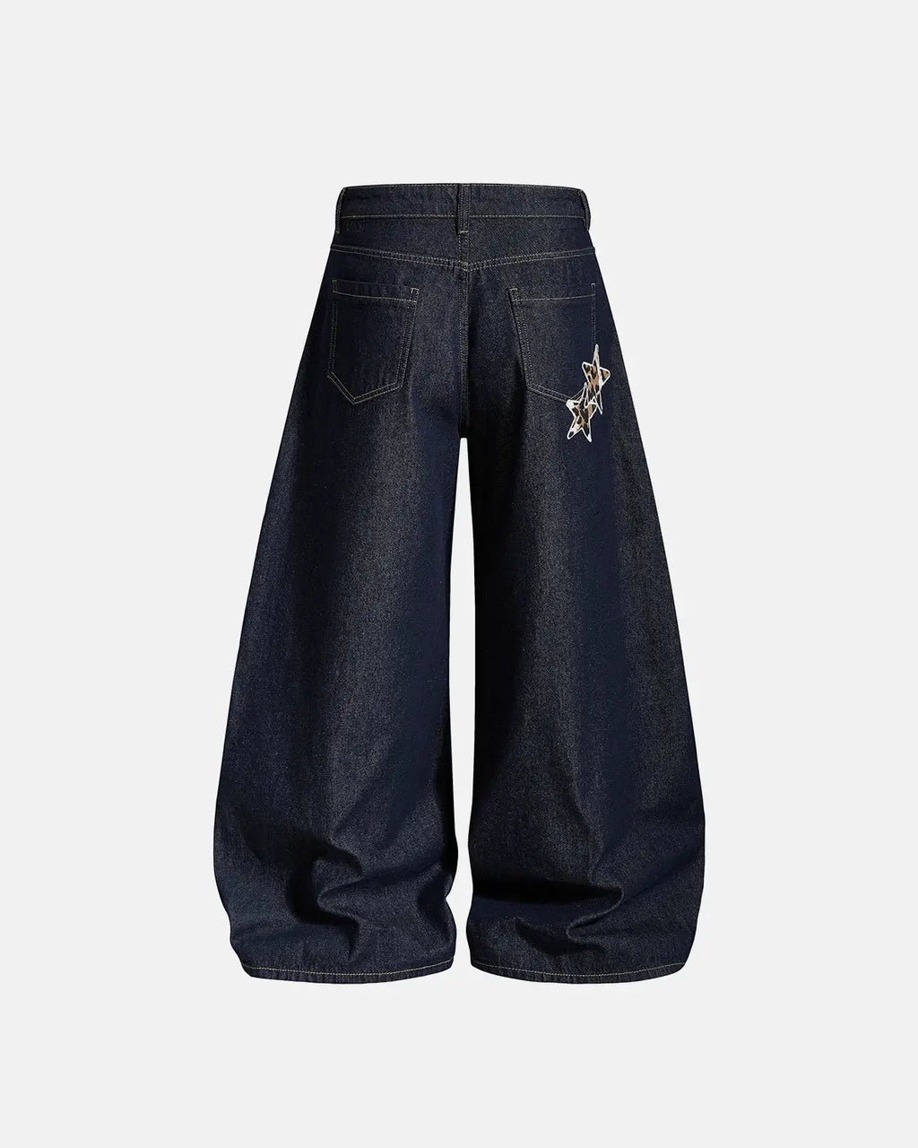 Leopard Star Patch Barrel Jeans | Inflation Streetwear