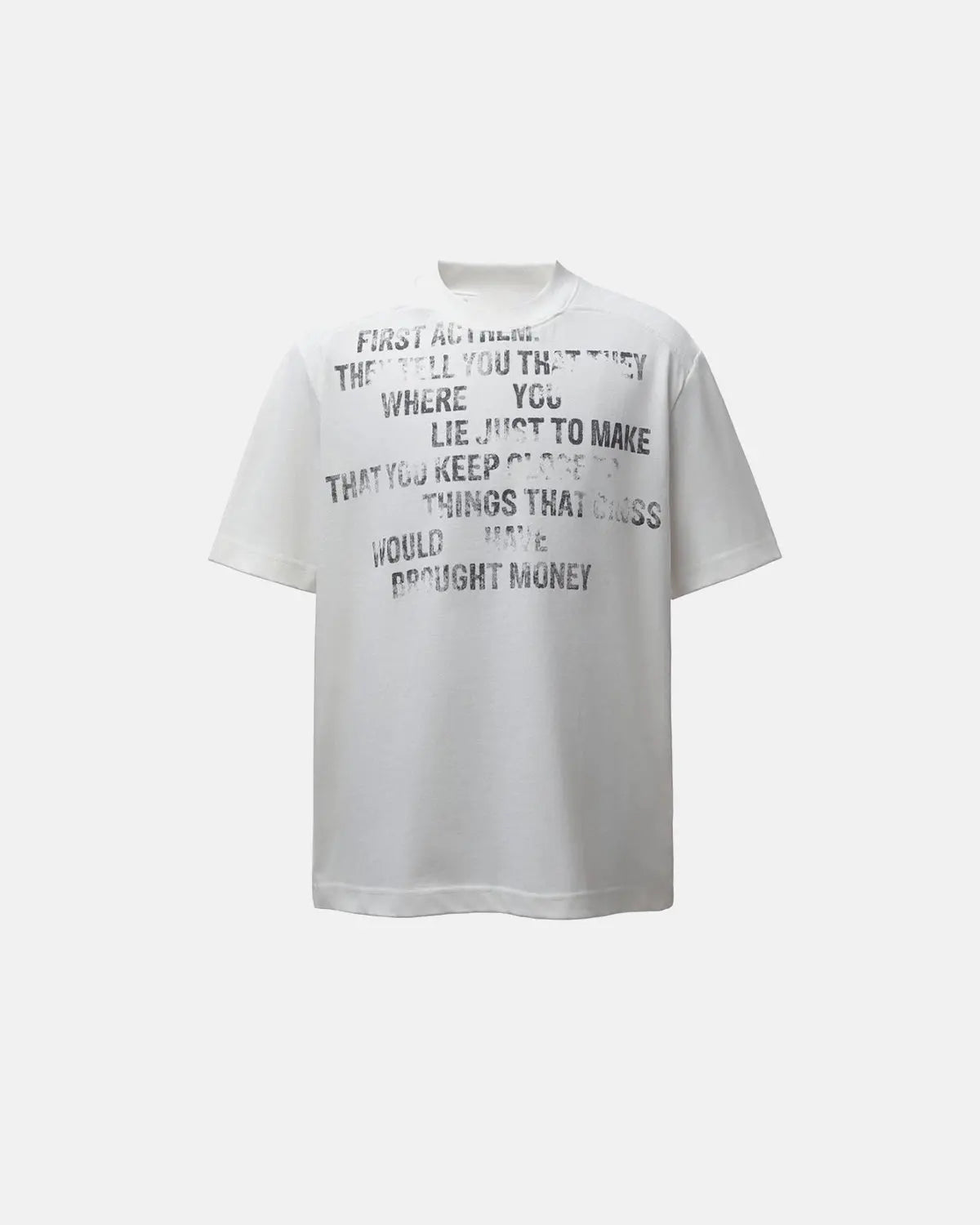Mock Neck Distressed Graphic T-Shirt | Inflation Streetwear