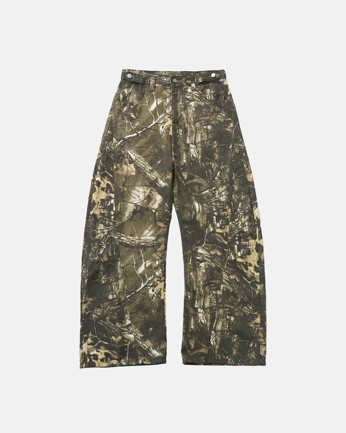 Pink Embroidered Camo Baggy Pants | Inflation Streetwear