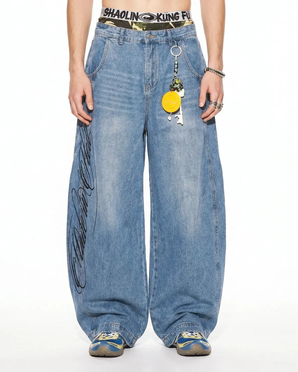 Script Graphic Barrel Jeans | Inflation Streetwear