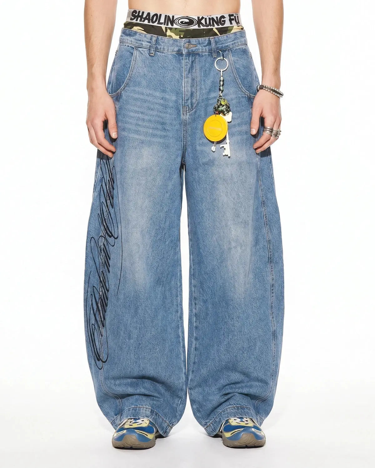 Script Graphic Barrel Jeans | Inflation Streetwear