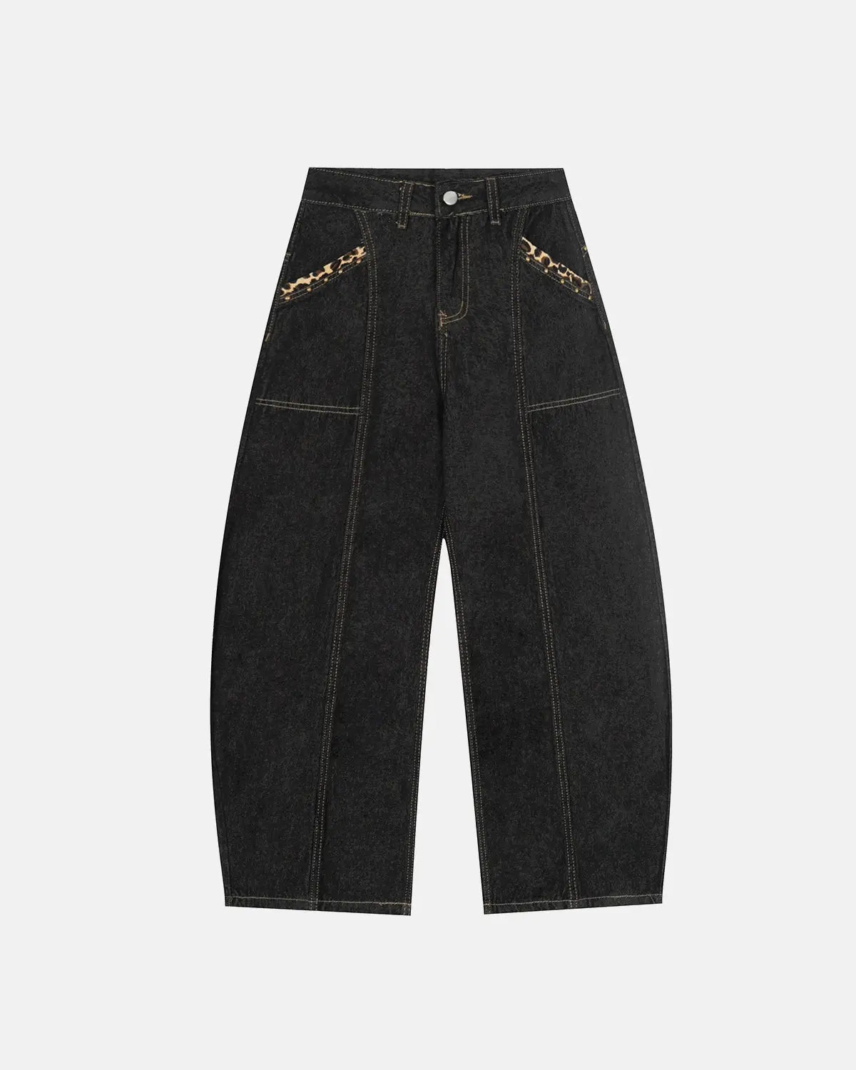 Gothic Cross Embroidery Barrel Jeans | Inflation Streetwear
