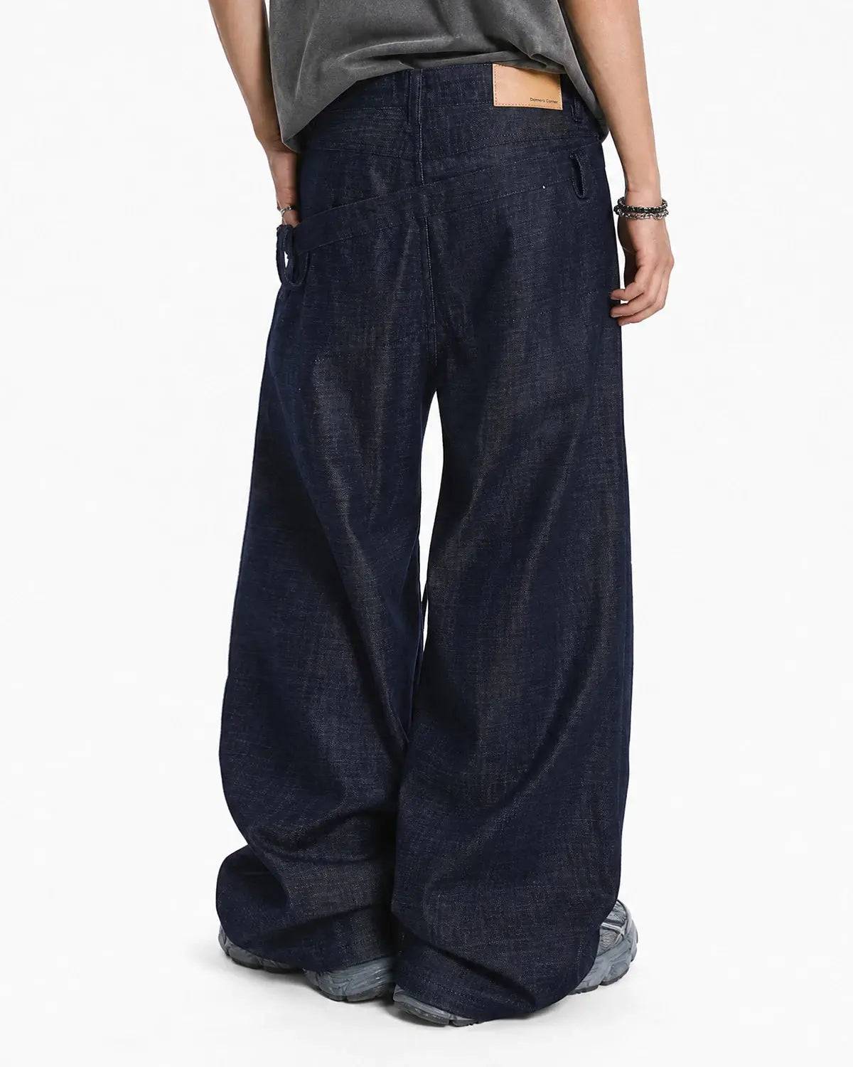 Asymmetric Wrap Waist Baggy Jeans | Inflation Streetwear