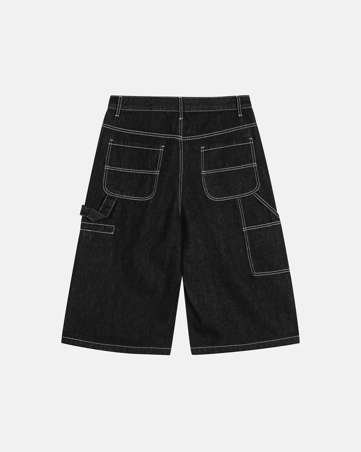 Contrast Stitching Raw Cargo Jorts | Inflation Streetwear