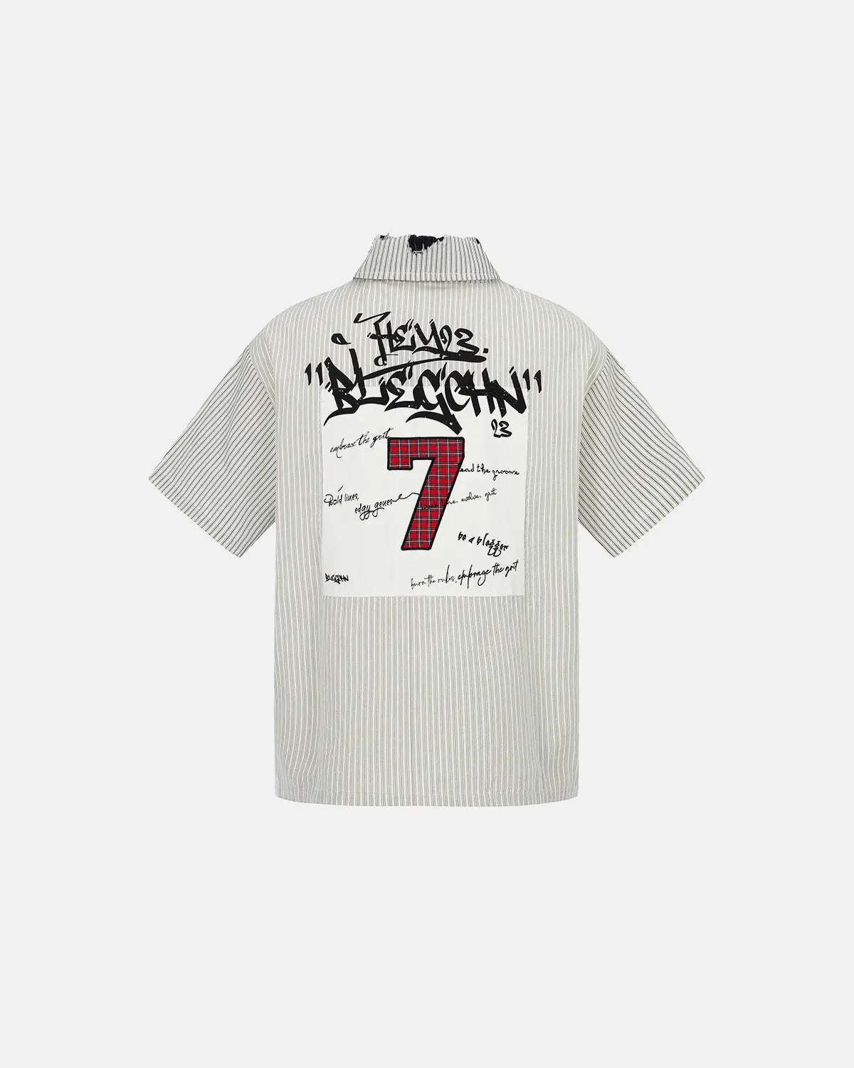 Graffiti Patch Striped Shirts | Inflation Streetwear