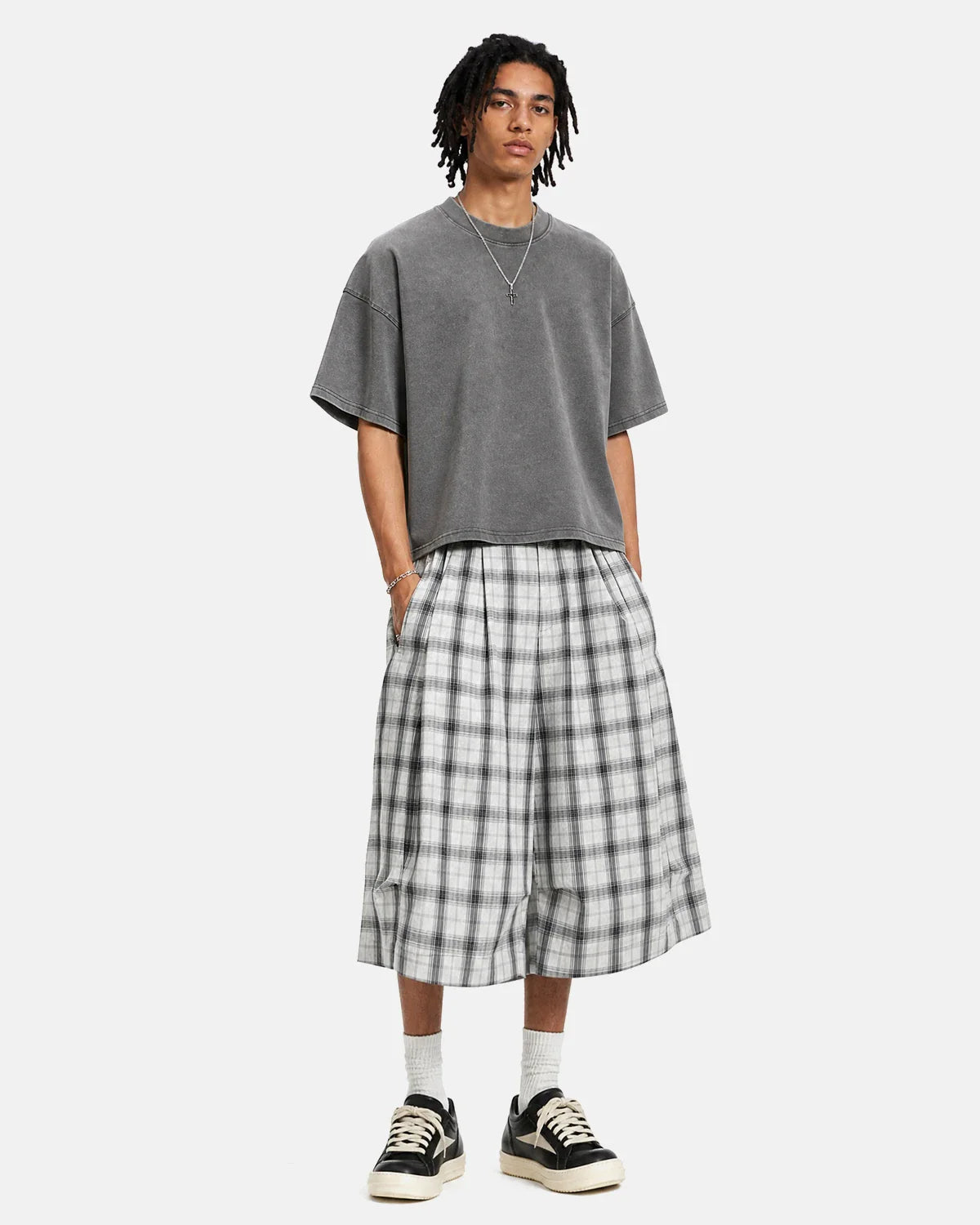 Plaid Longline Casual Shorts | Inflation Streetwear