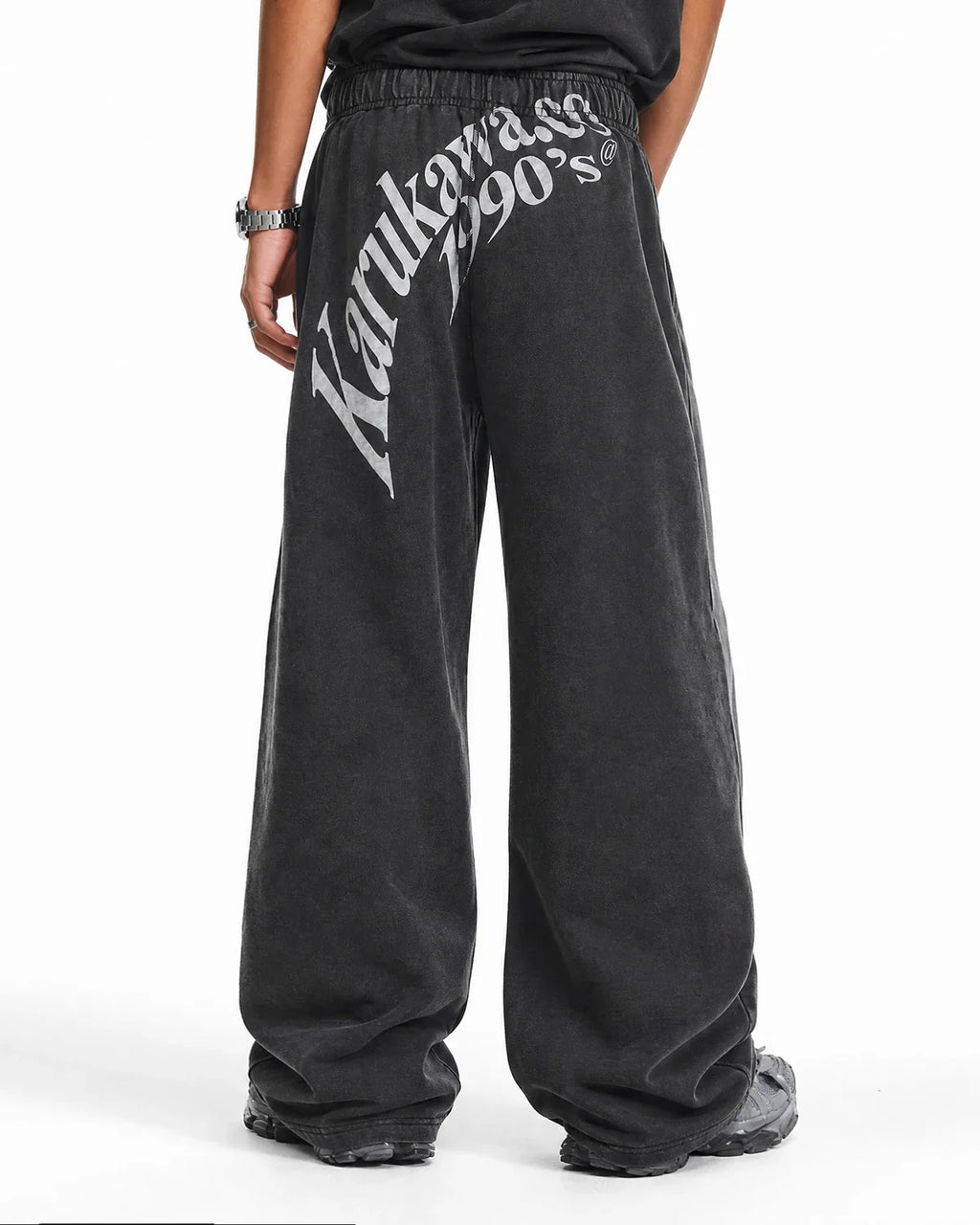 Washed Graphic Wide-Leg Sweatpants | Inflation Streetwear