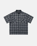 Plaid Script Embroidered Shirt | Inflation Streetwear