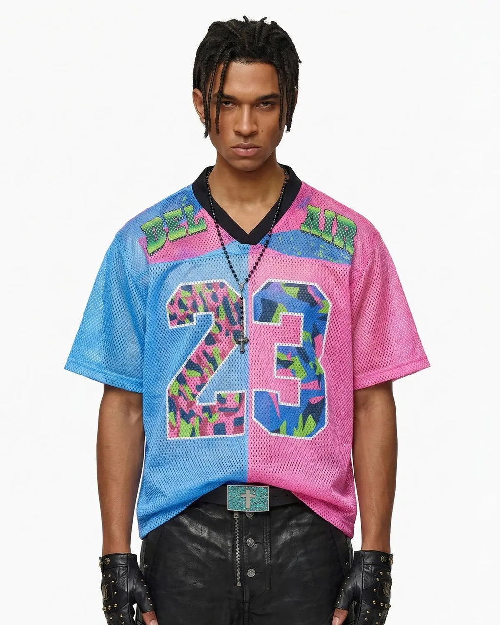 Camo Graphic Mesh Jersey Tee | Inflation Streetwear