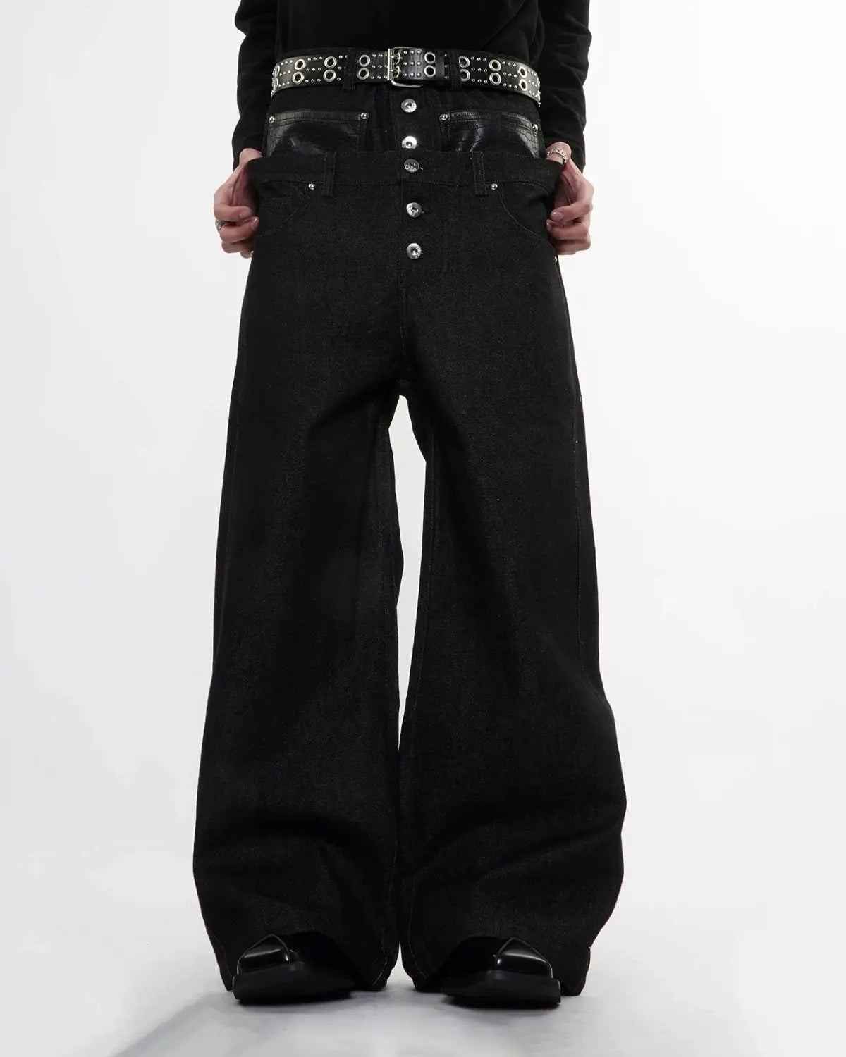 Double Wasit Raw Super Baggy Jeans | Inflation Streetwear