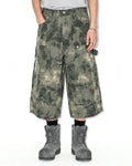 Washed Camo Cargo Longline Shorts | Inflation Streetwear