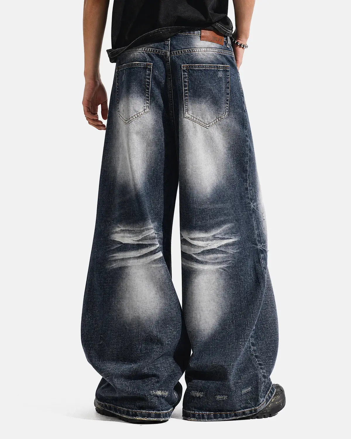 Faded Whisker Baggy Jeans | Inflation Streetwear