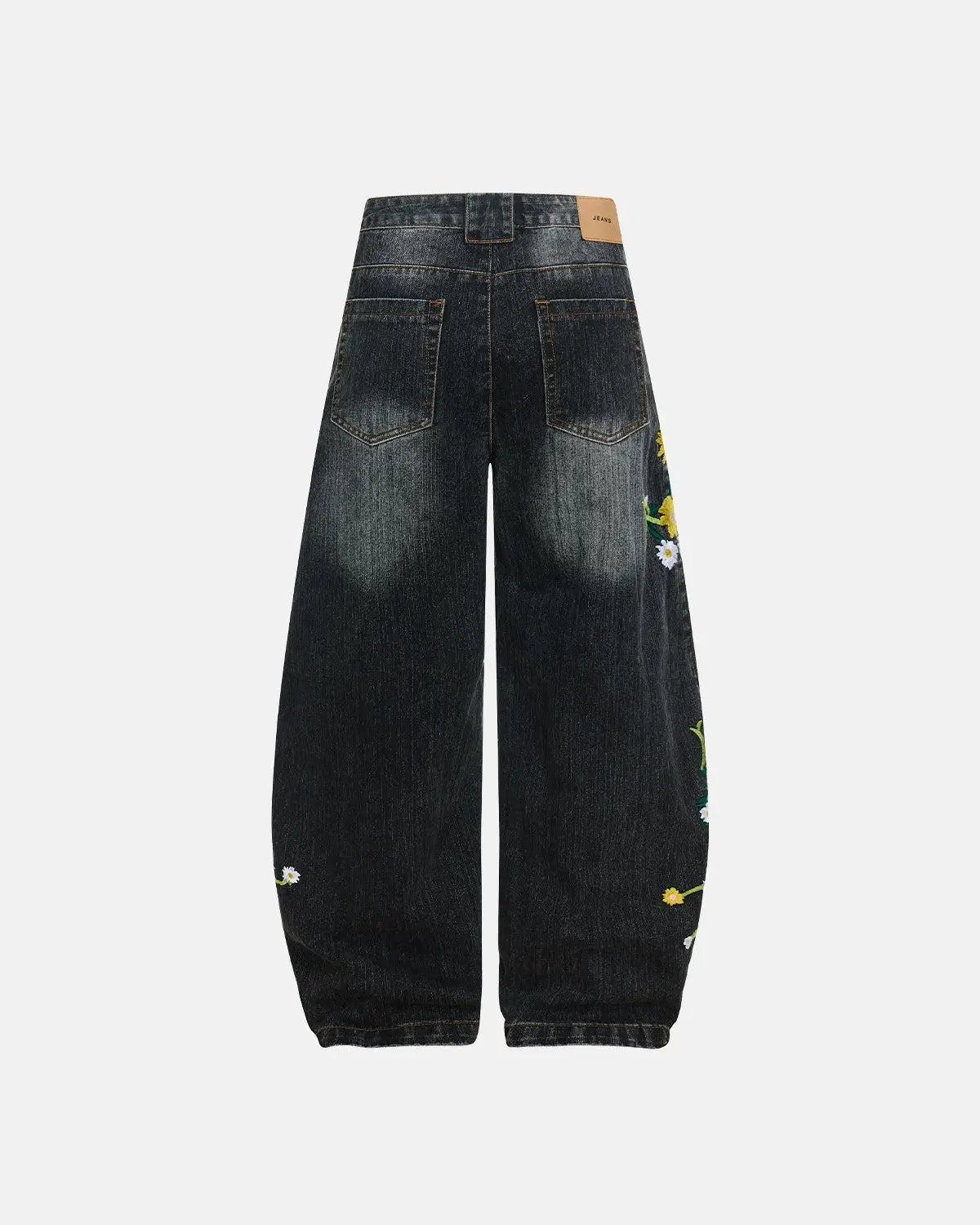 Embroidery Bamboo Weave Baggy Jeans | Inflation Streetwear