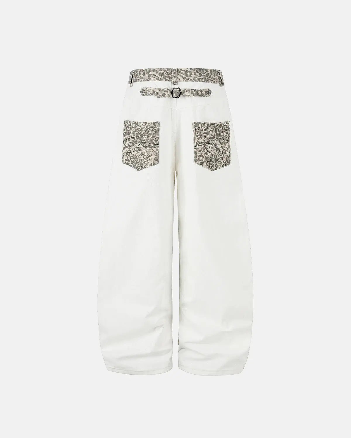 Leopard Patch Barrel Jeans | Inflation Streetwear