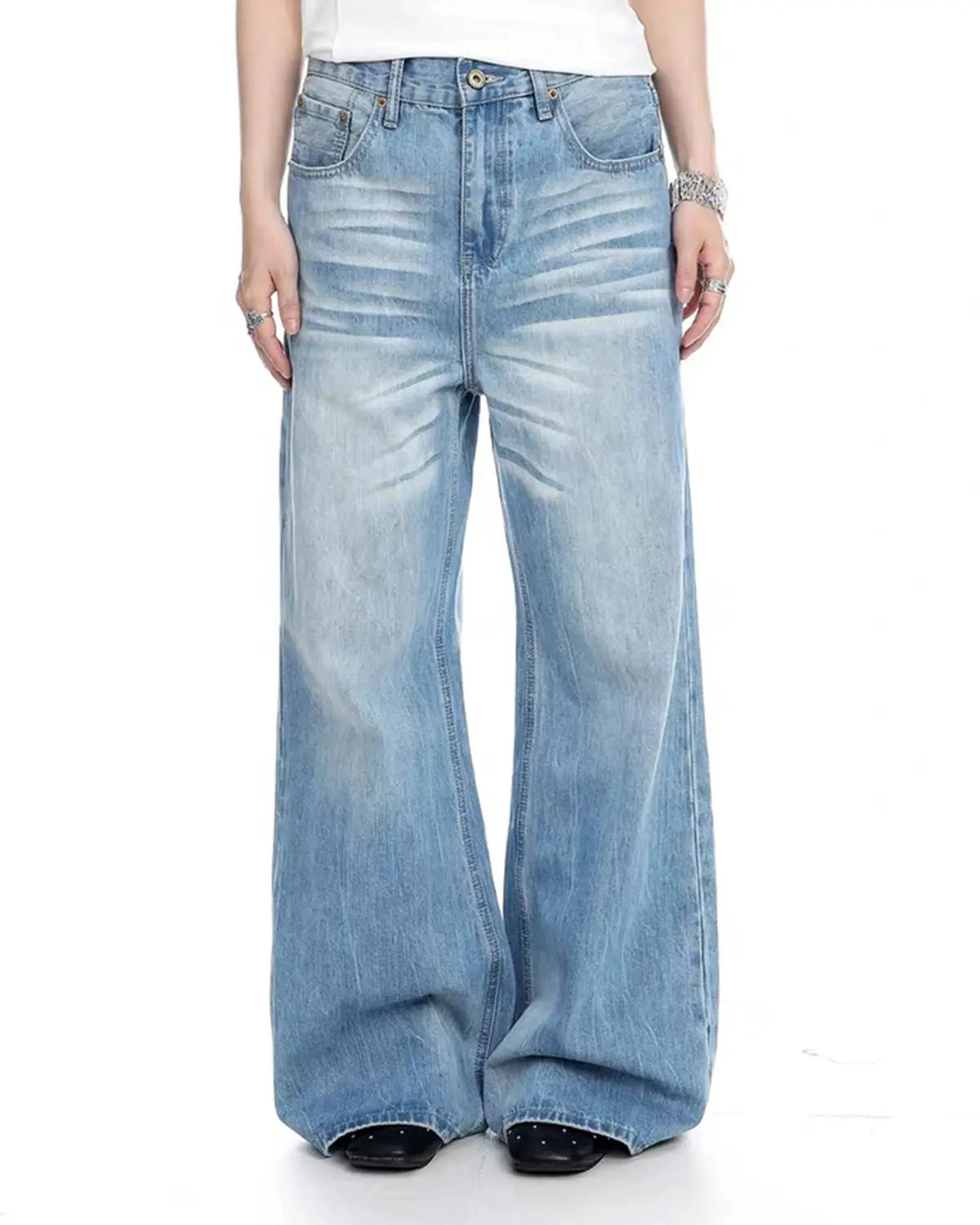 Vintage Whiskered Bootcut Jeans | Inflation Streetwear