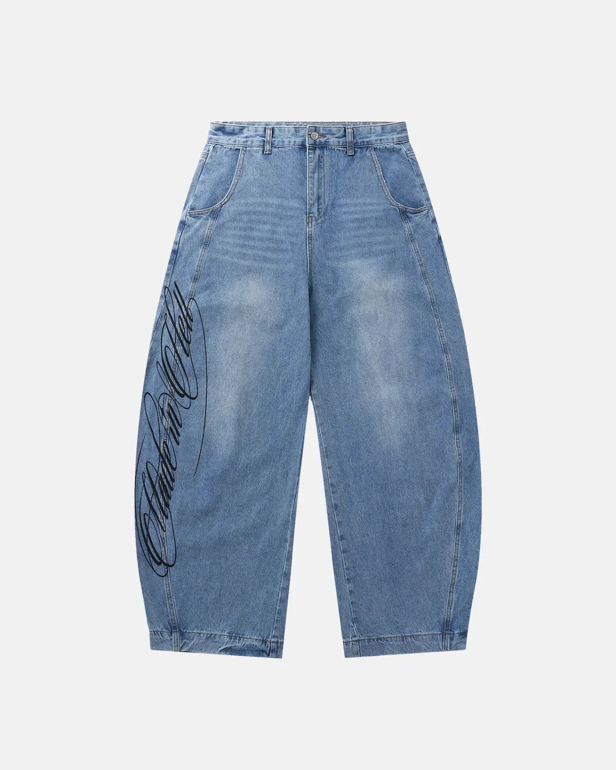 Script Graphic Barrel Jeans | Inflation Streetwear