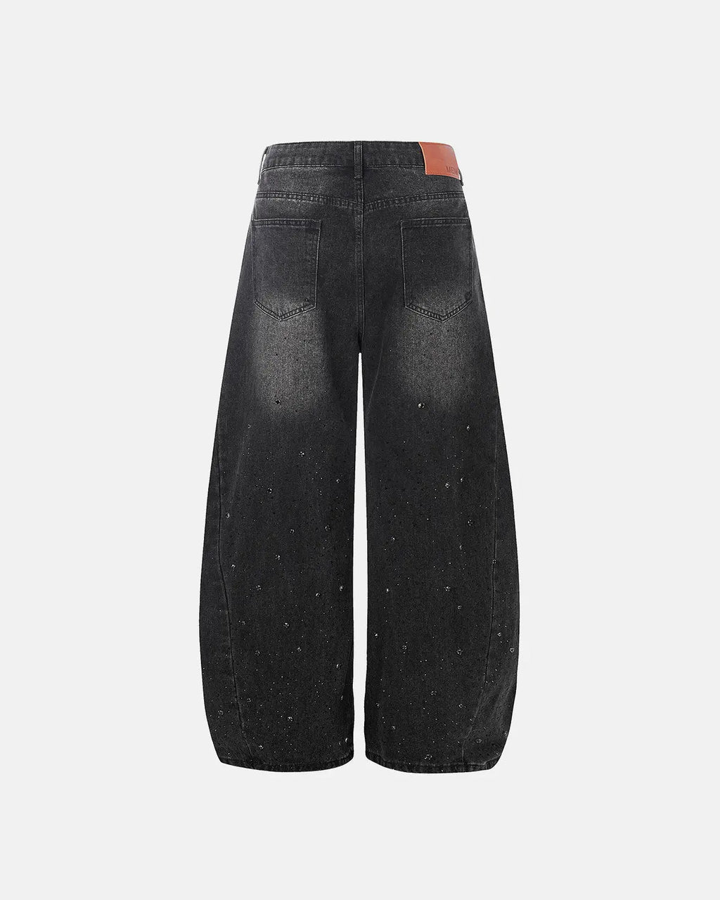Vintage Washed Rhinestone Barrel Jeans | Inflation Streetwear