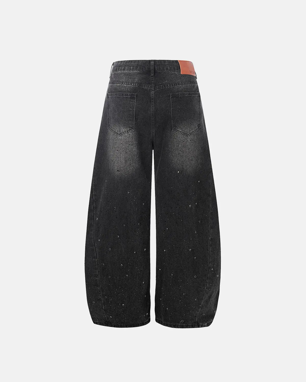 Vintage Washed Rhinestone Barrel Jeans | Inflation Streetwear
