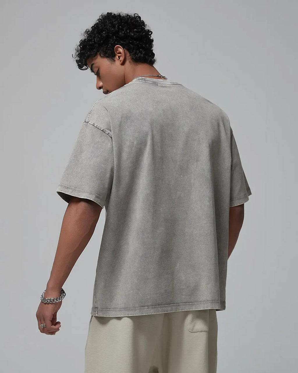 Mock Neck Wax Washed T-Shirt | Inflation Streetwear