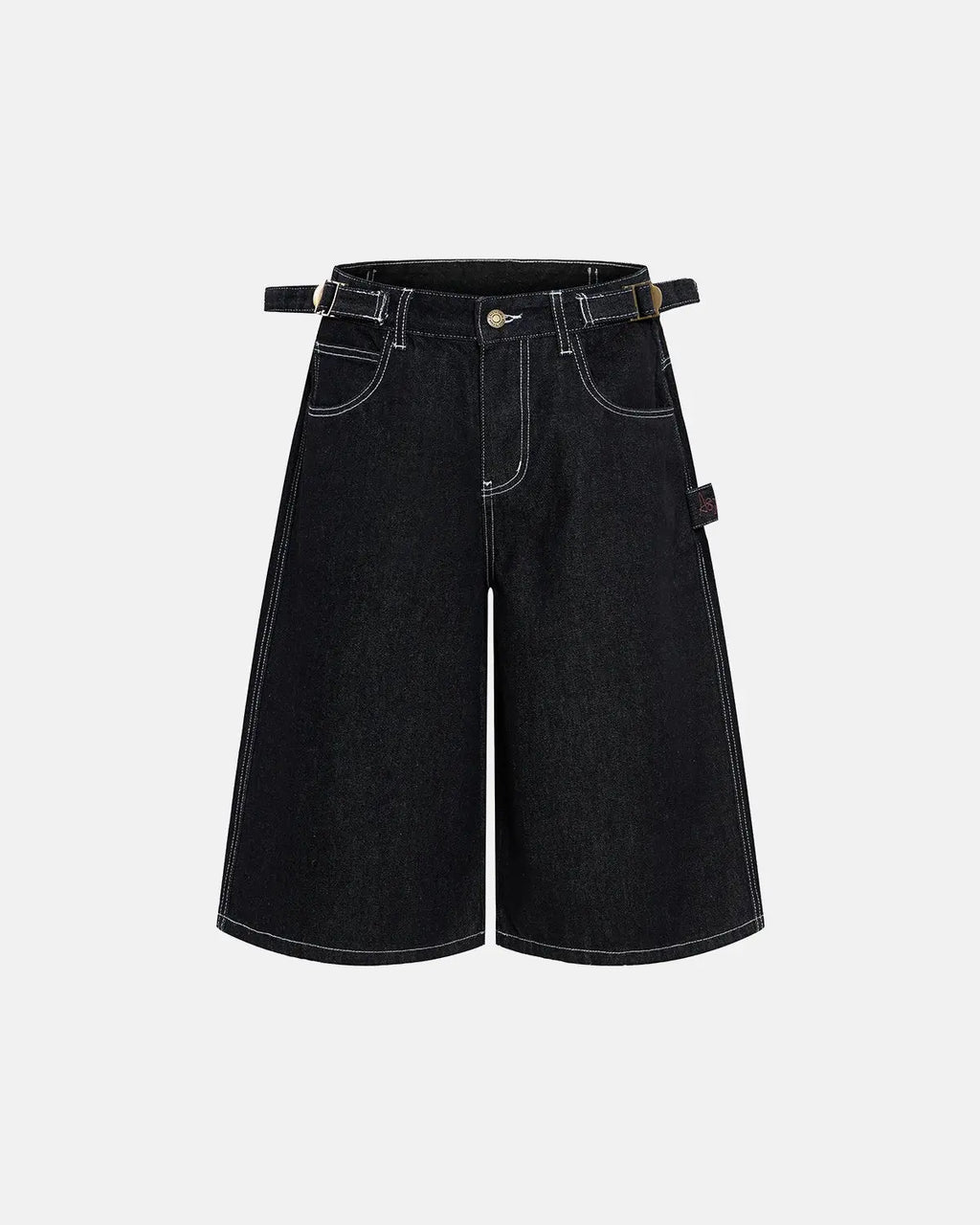 Raw Denim Baggy Jorts with Adjustable Tabs | Inflation Streetwear