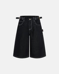 Raw Denim Baggy Jorts with Adjustable Tabs | Inflation Streetwear