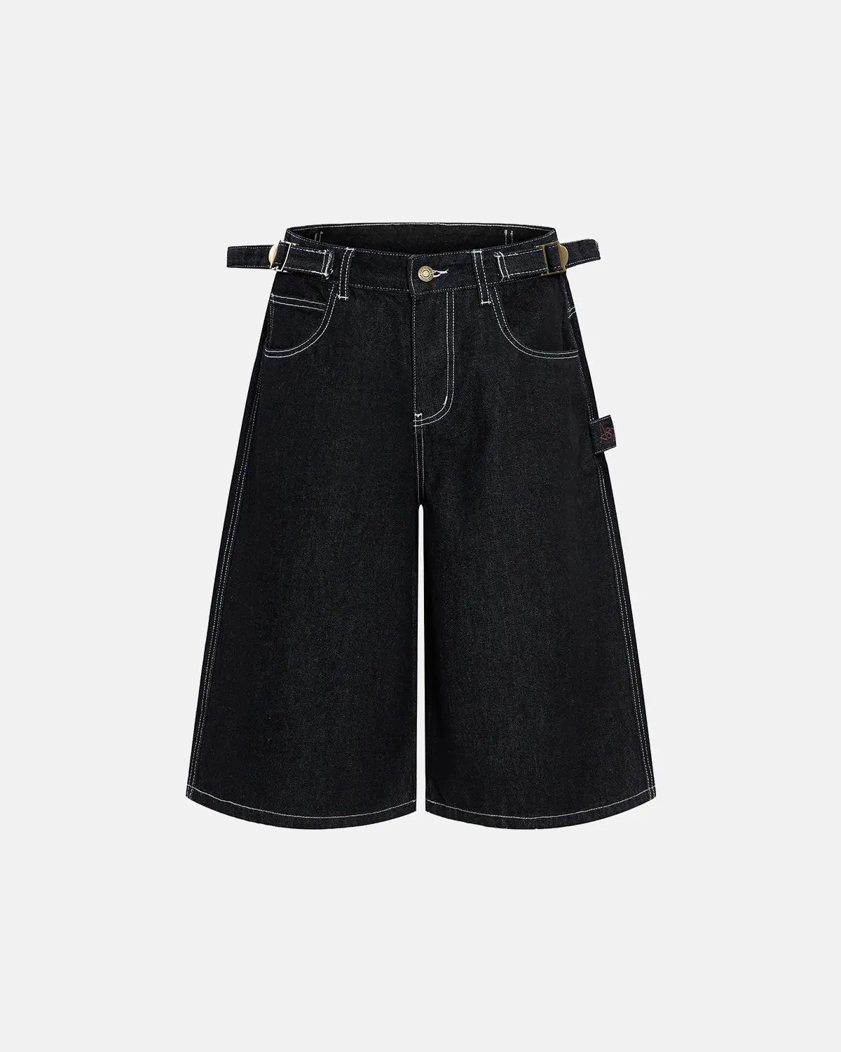 Raw Denim Baggy Jorts with Adjustable Tabs | Inflation Streetwear