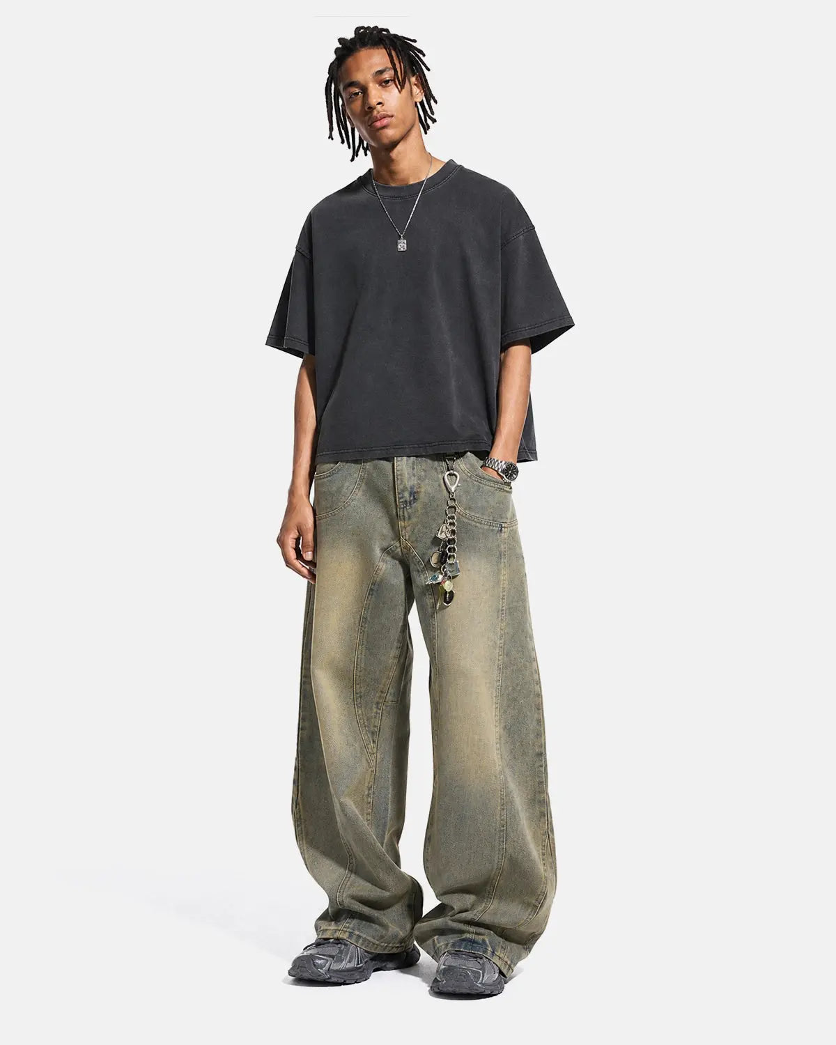 Curved Panel Straight-Leg Jeans | Inflation Streetwear