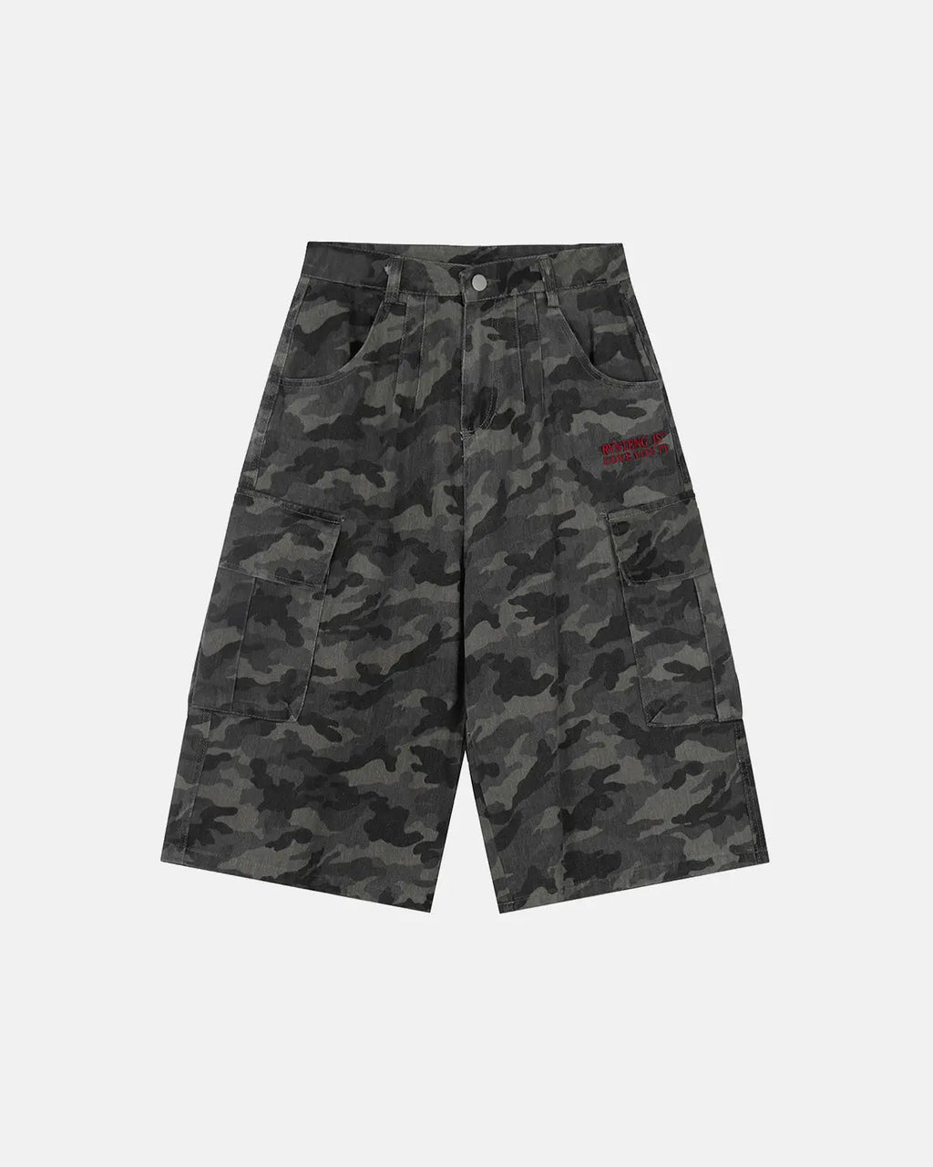 Embroidered Camo Cargo Shorts | Inflation Streetwear