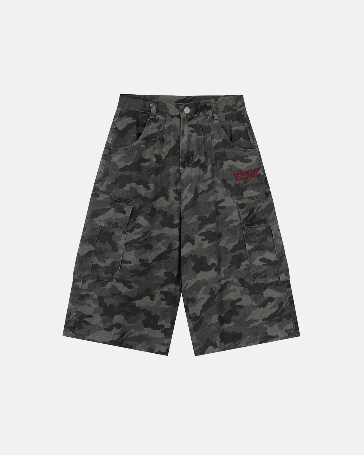 Embroidered Camo Cargo Shorts | Inflation Streetwear