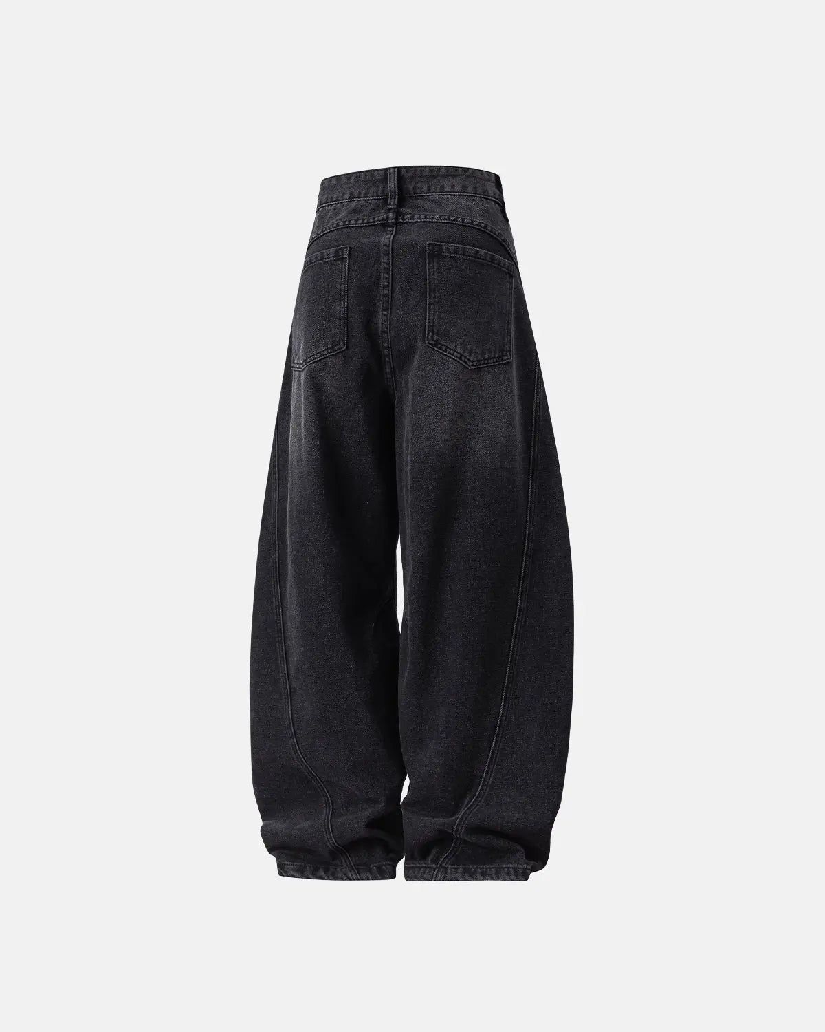 Curved Seam Deconstructed Barrel Jeans | Inflation Streetwear