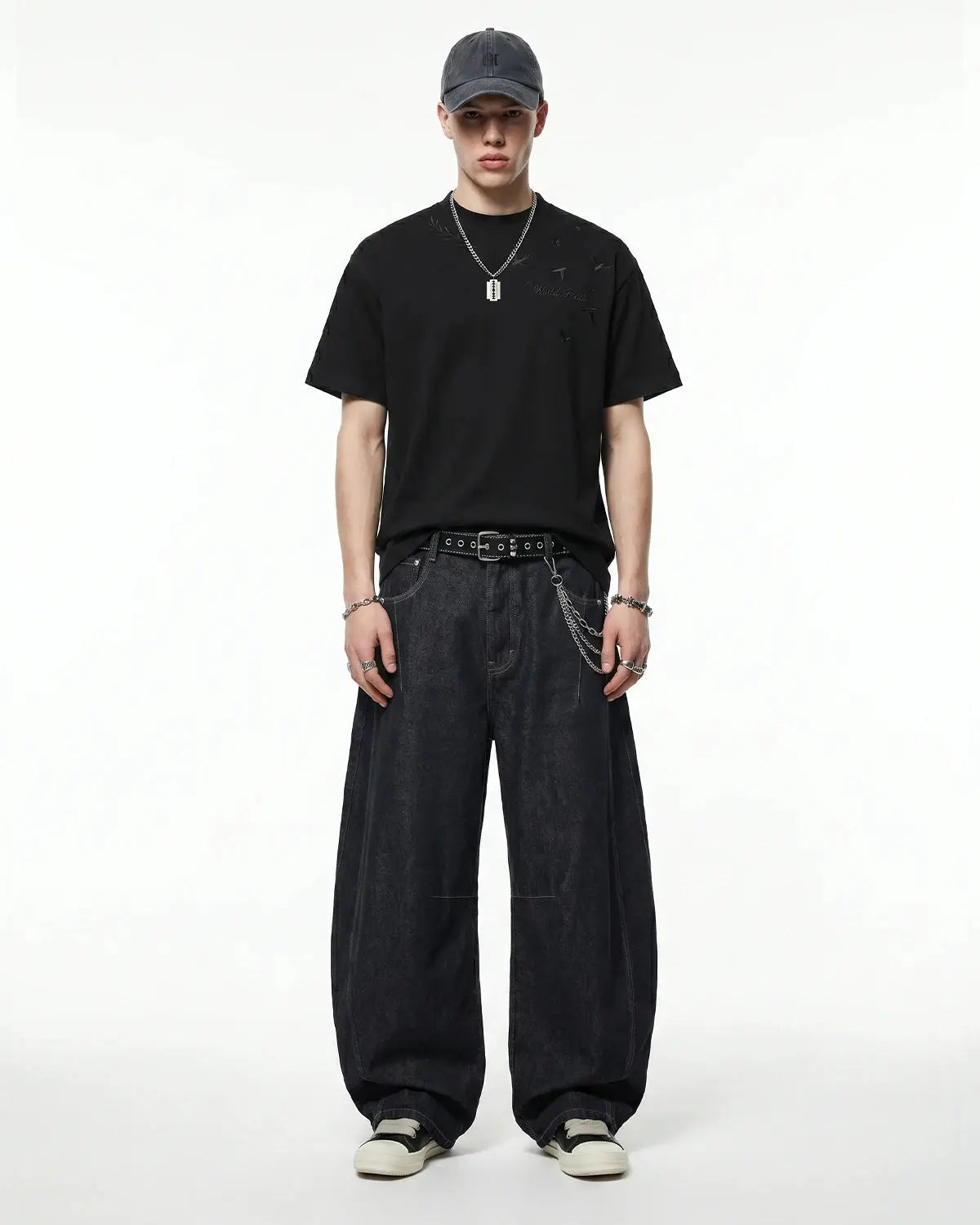 Dove Embroidered Mock Neck T-Shirt | Inflation Streetwear