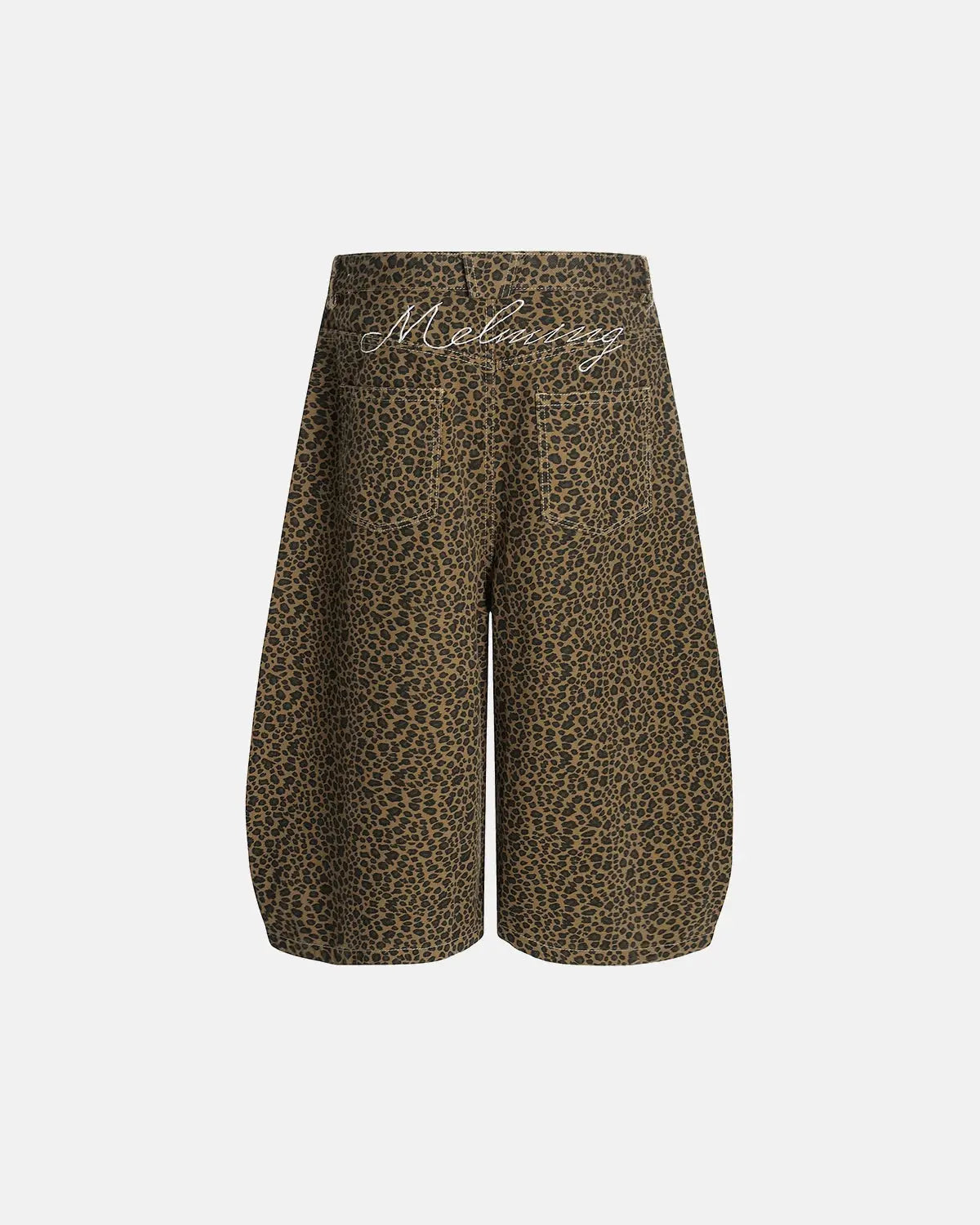 Leopard Print Barrel Longline Shorts | Inflation Streetwear